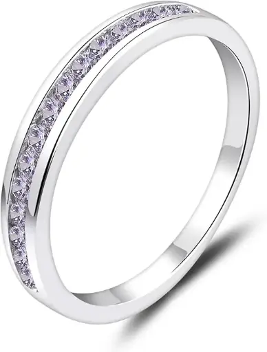 銀色光環誕生石珠寶